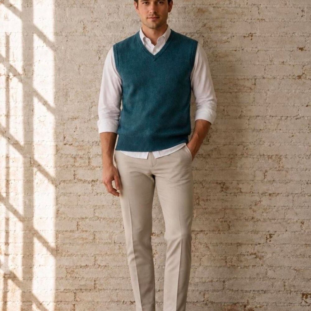 Unbranded Men's Green and Blue Jumper